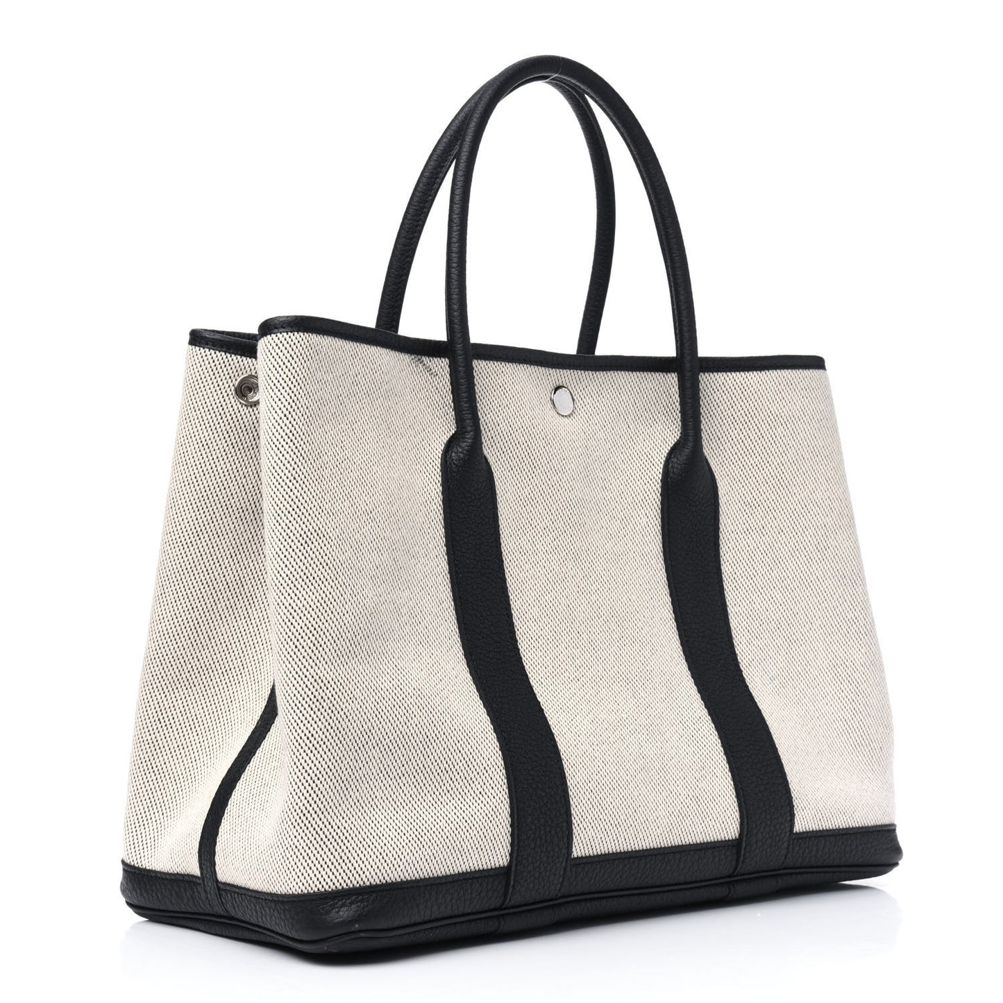 Twill H Negonda Garden Party 36 MM Tote Ecru Black