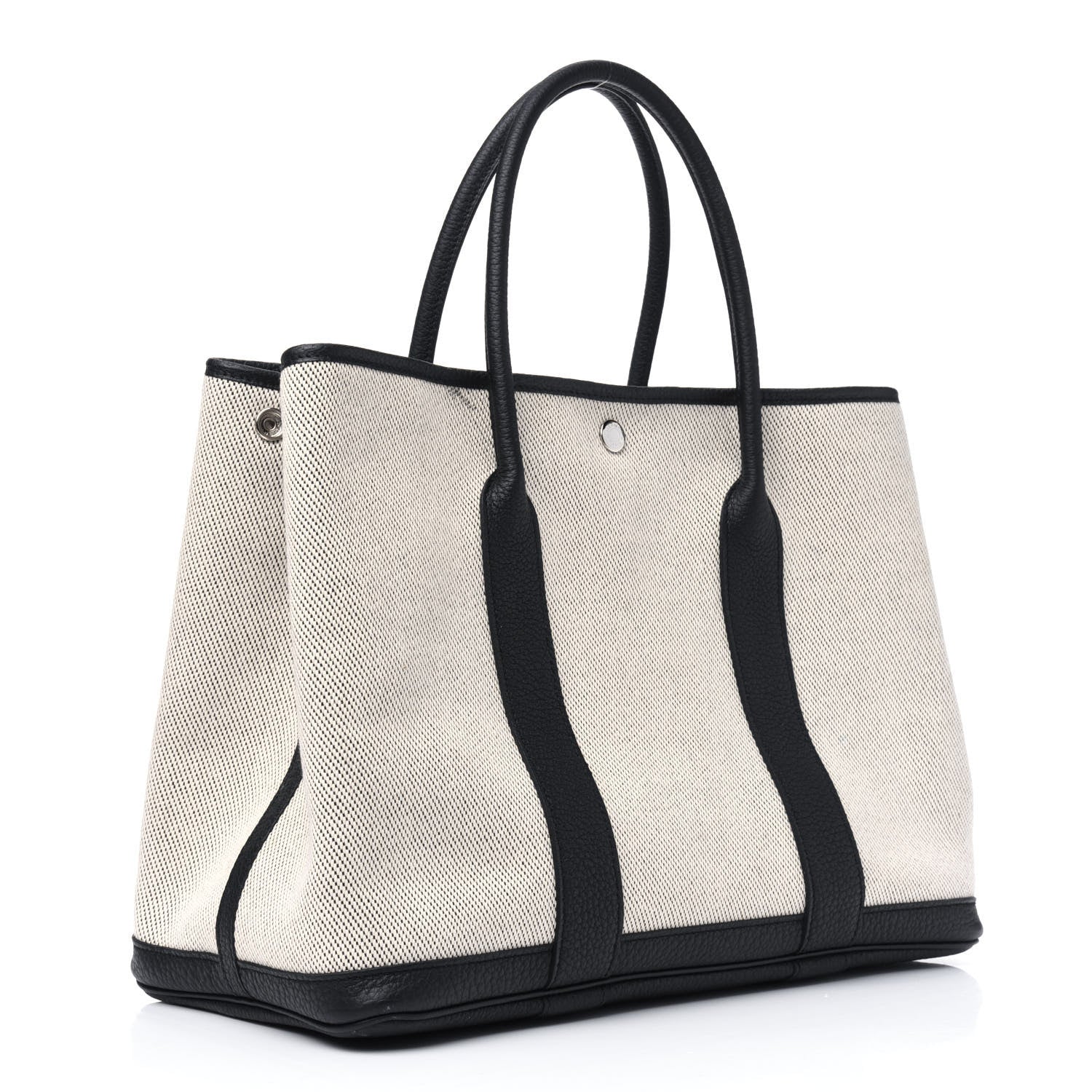 Hermes Twill H Negonda Garden Party 36 MM Tote Ecru Black 3 of 15