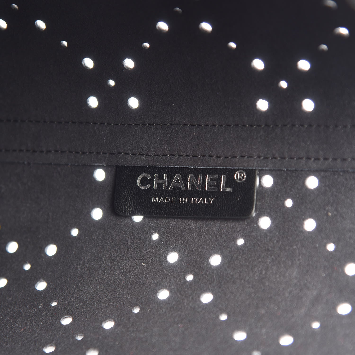 Chanel Perforated Grained Calfskin Large Shopping Tote Blue 6 of 9