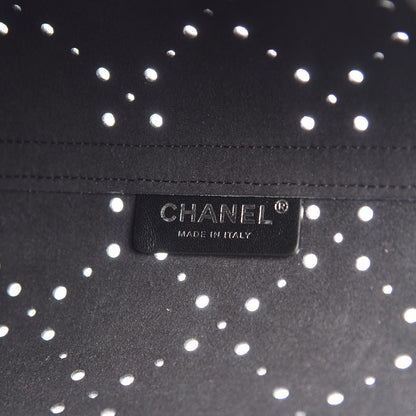 Chanel Perforated Grained Calfskin Large Shopping Tote Blue 6 of 9