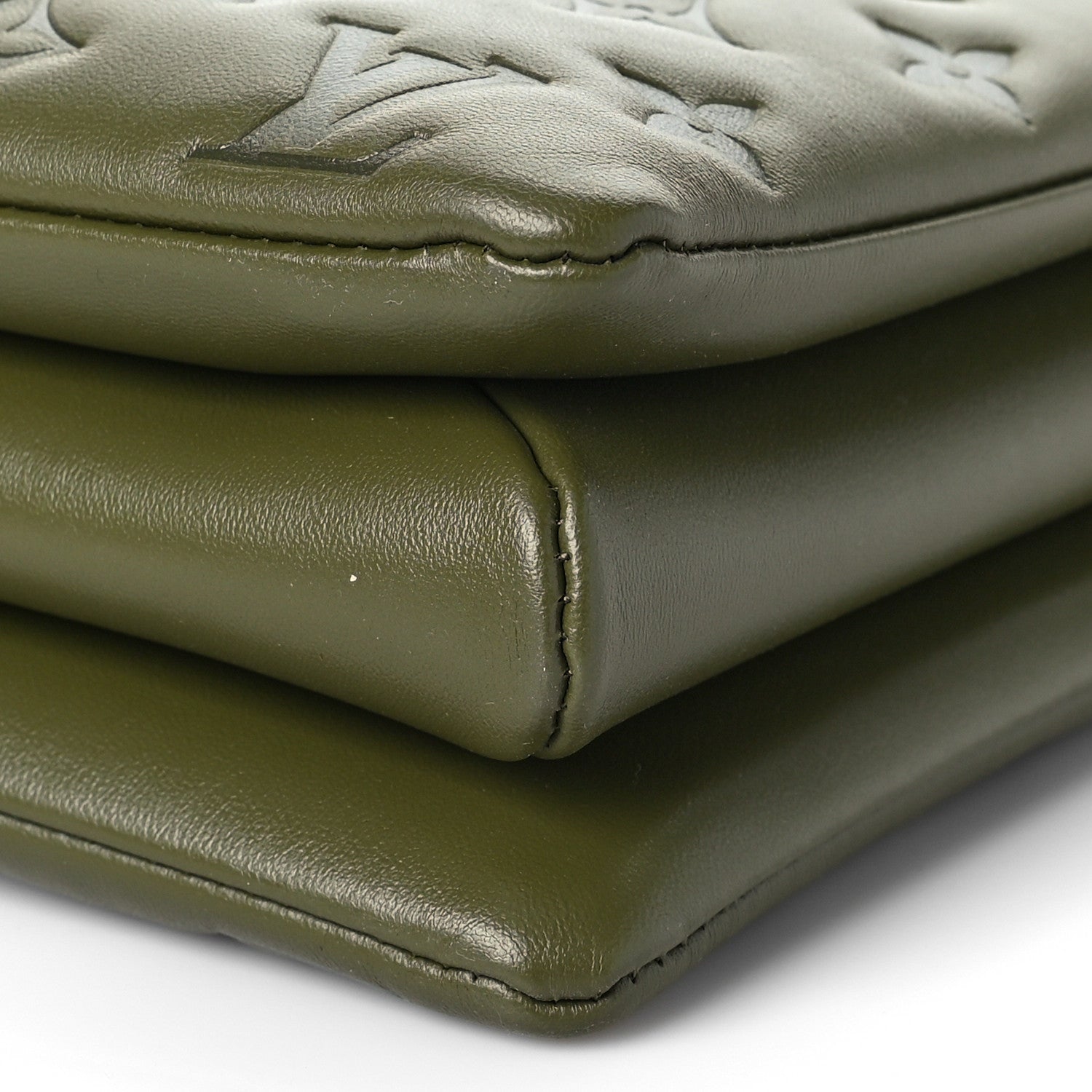 Louis Vuitton Lambskin Embossed Monogram Coussin MM Khaki 9 of 9