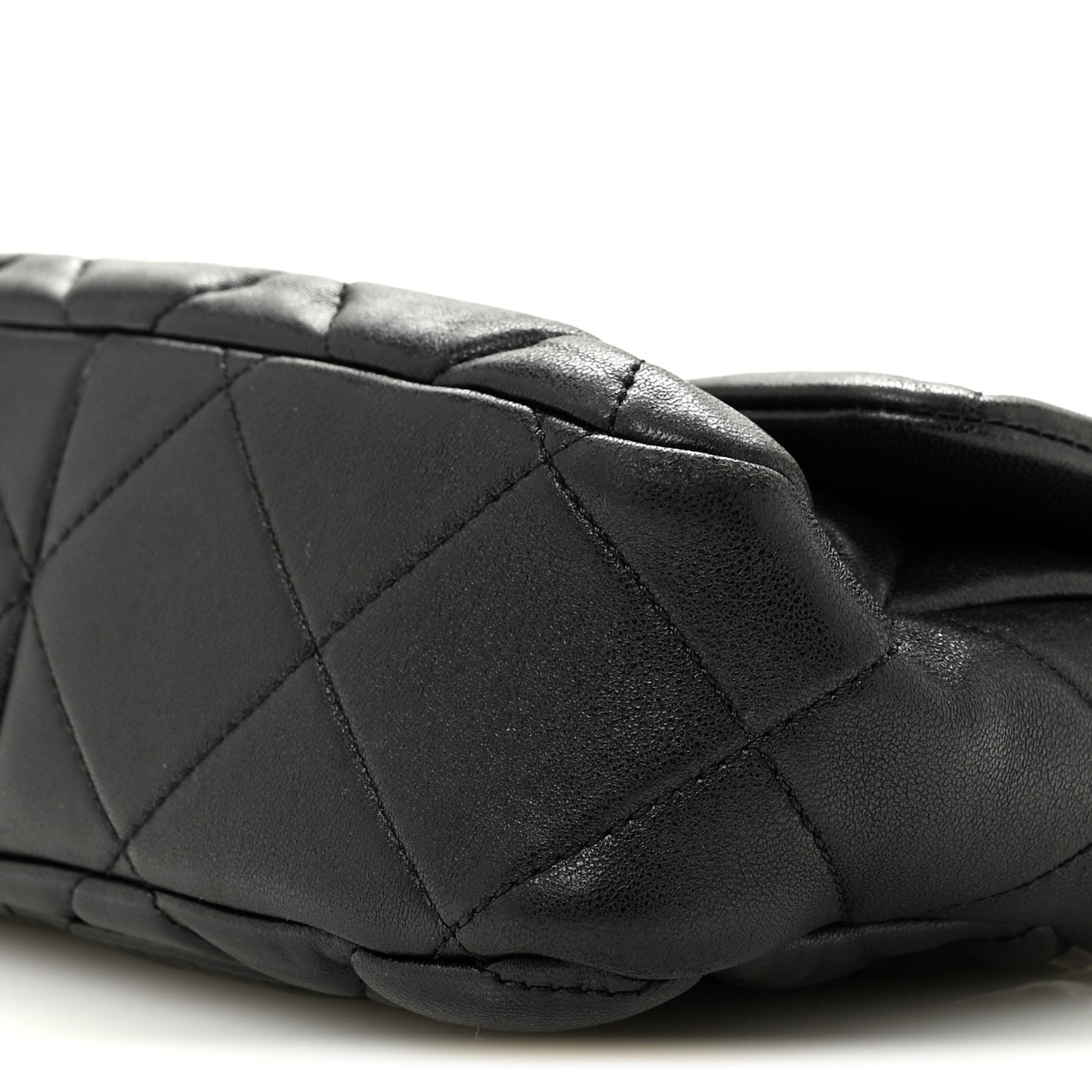 Lambskin Plexiglass Quilted Coco Love Flap Black