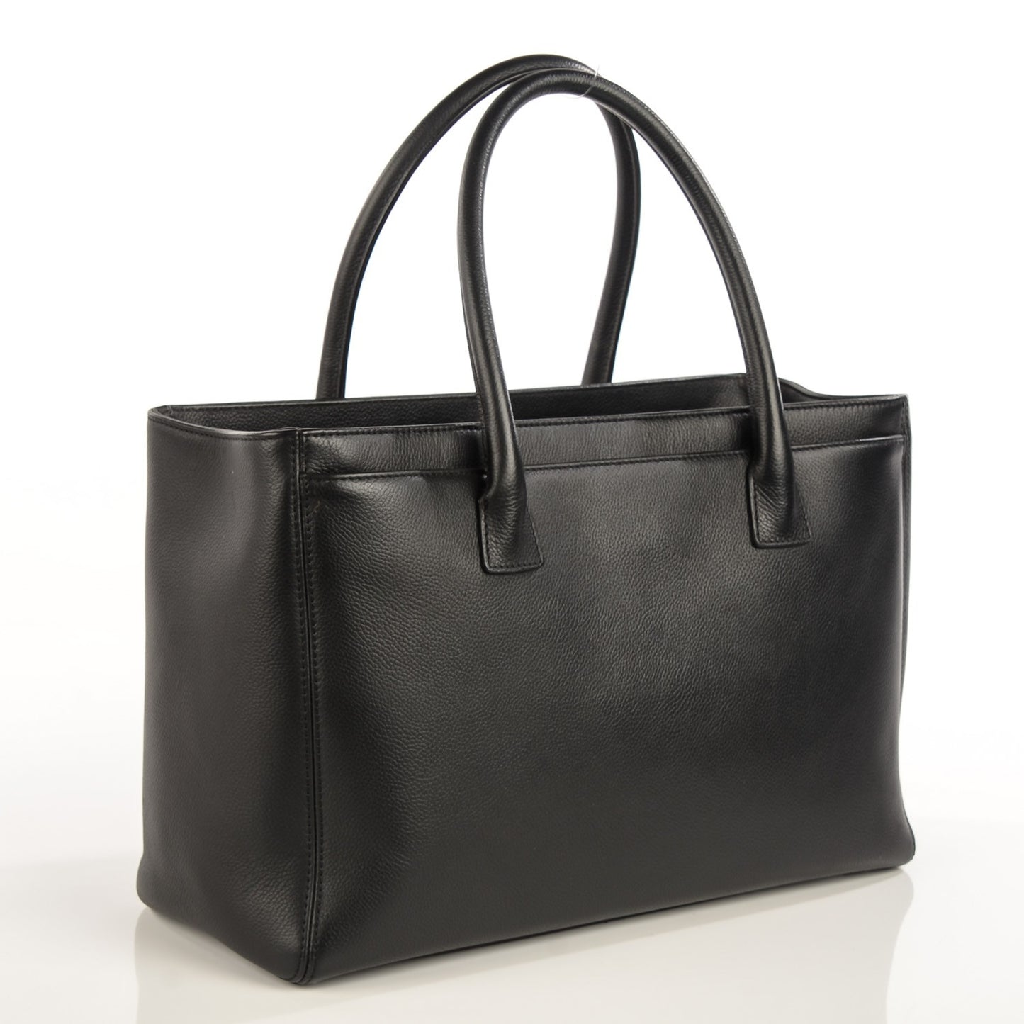Calfskin Cerf Executive Shopper Tote Black