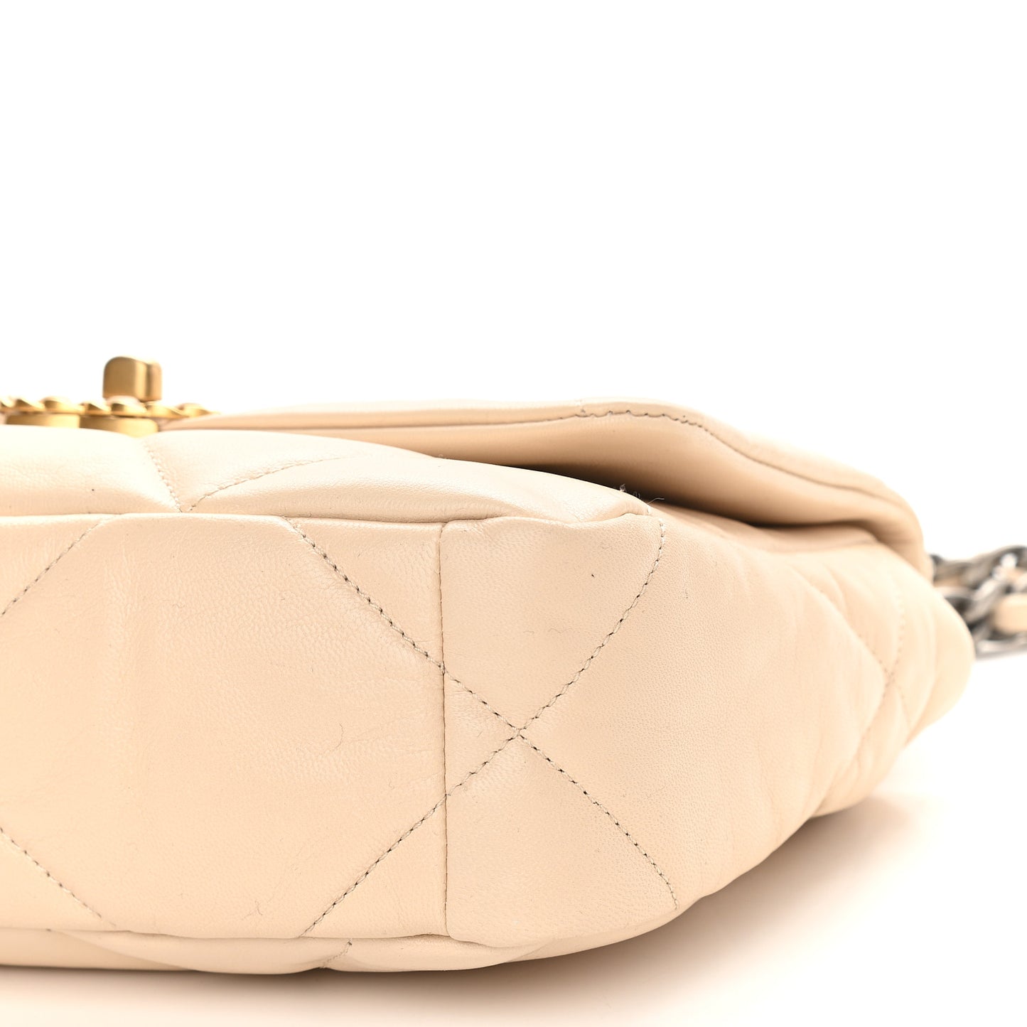 Lambskin Quilted Medium Chanel 19 Flap Light Beige