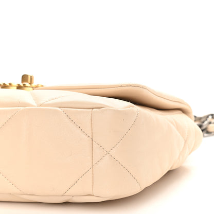 Chanel Lambskin Quilted Medium Chanel 19 Flap Light Beige 9 of 9