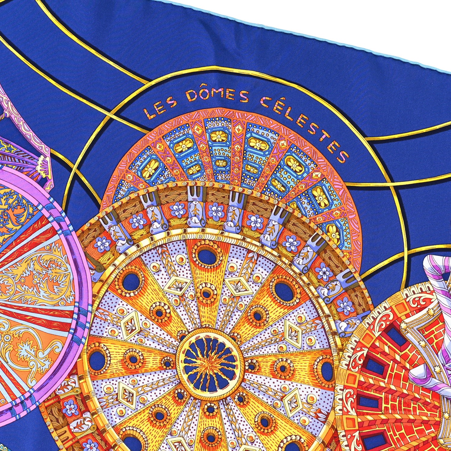 Hermes Silk Les Domes Celestes Scarf 90 Blue Multicolor 2 of 4