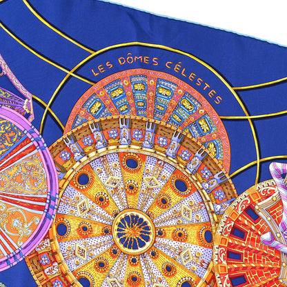 Hermes Silk Les Domes Celestes Scarf 90 Blue Multicolor 2 of 4