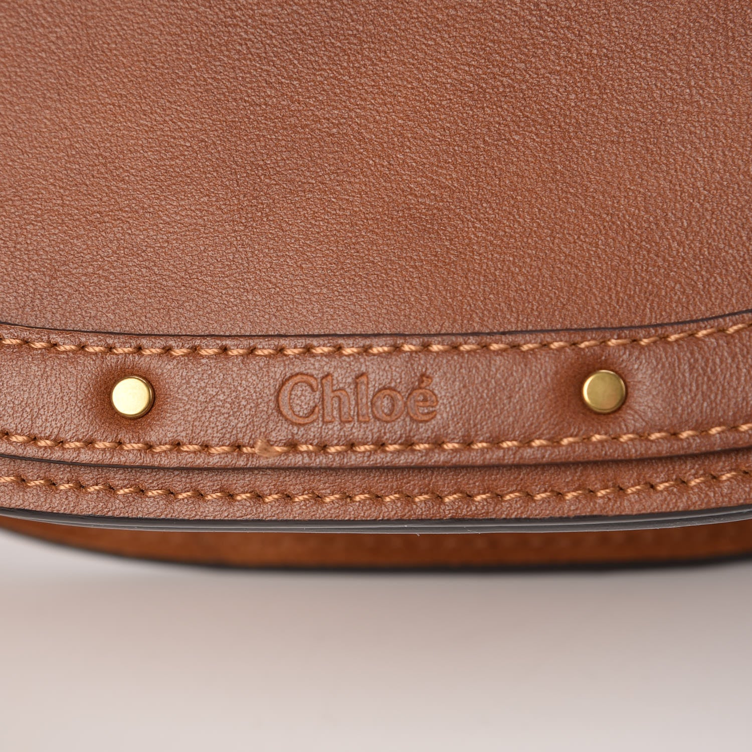 Chloe Calfskin Suede Medium Nile Bracelet Bag Caramel 9 of 11