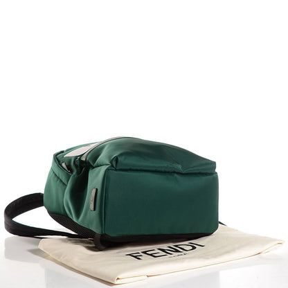 Fendi Nylon Vitello Elite Monster Eyes Rounded Backpack Verde Bottiglia White 4 of 10