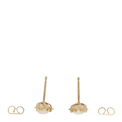 Tiffany 18K Yellow Gold Freshwater Cultured Pearl Paloma Picasso Olive Leaf Earrings 3 of 4