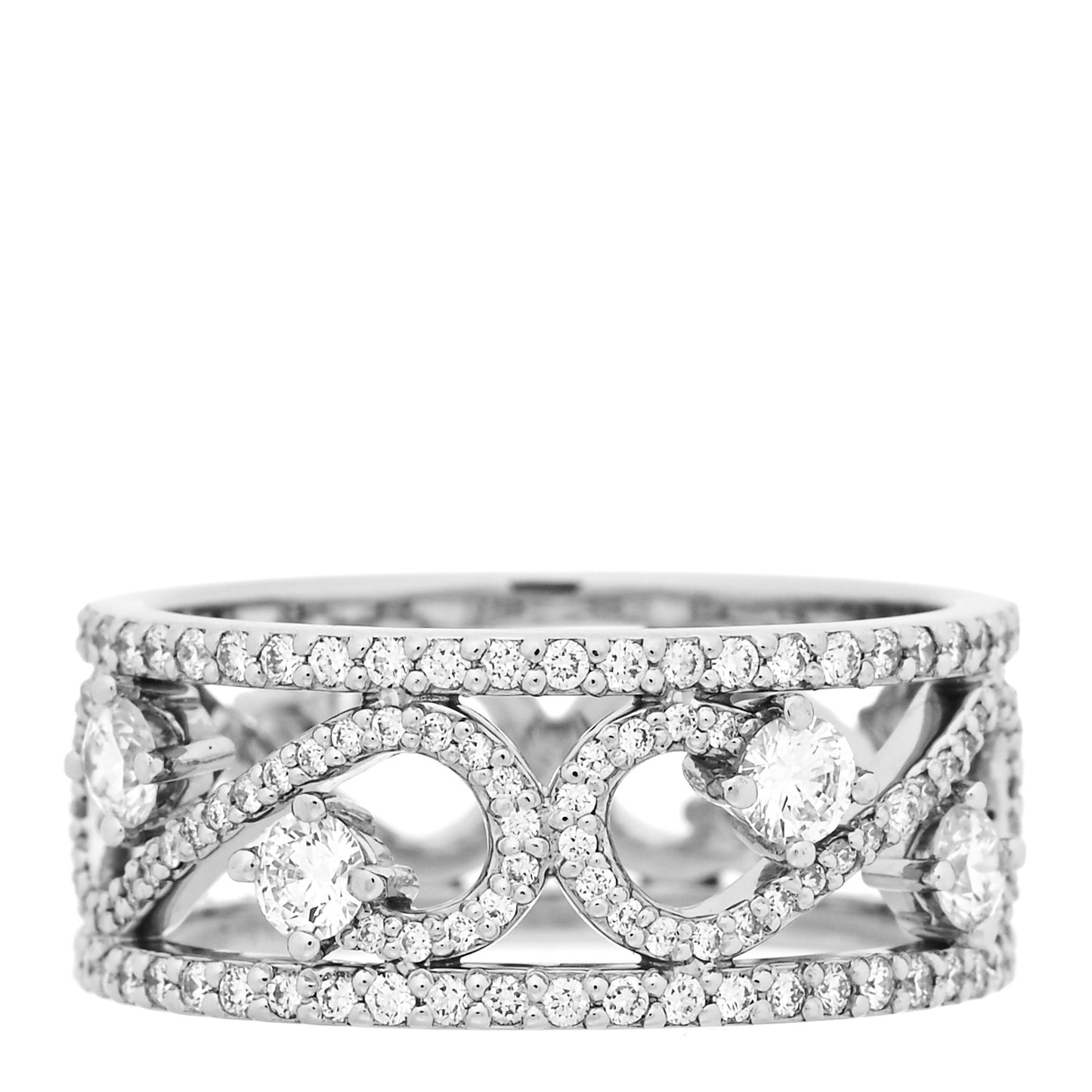 Platinum Diamond Enchant Scroll Ring 57 8