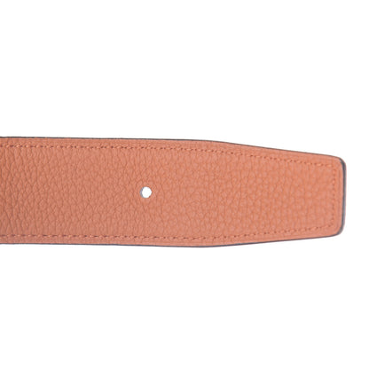 Hermes Box Togo 32mm Guilloche H Belt 85 Black Orange 5 of 11