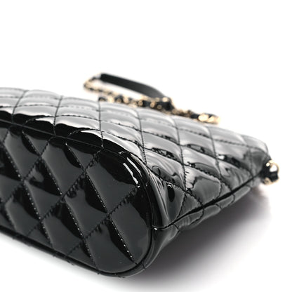 Chanel Patent Quilted Shiny Coco Small Shopping Bag Black 9 of 9