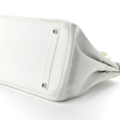 Hermes Taurillon Clemence Birkin 35 White 7 of 14