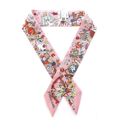 Hermes Silk La Folle Parade Twilly Rose Malabar White 1 of 4