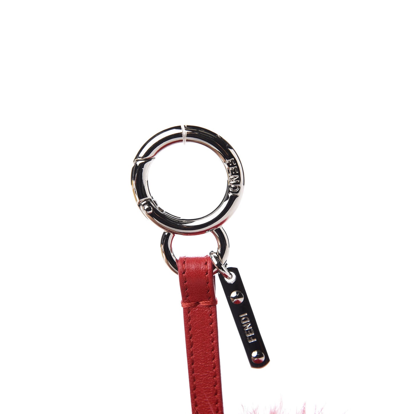 Fox Fur Shiny Nappa Bi-Color A ABCharm Bag Charm Rosso Chiaro Moro Strawberry