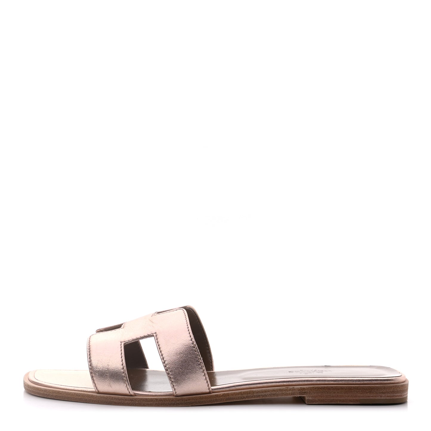 Metallic Calfskin Oran Sandals 40.5 Rose Dore