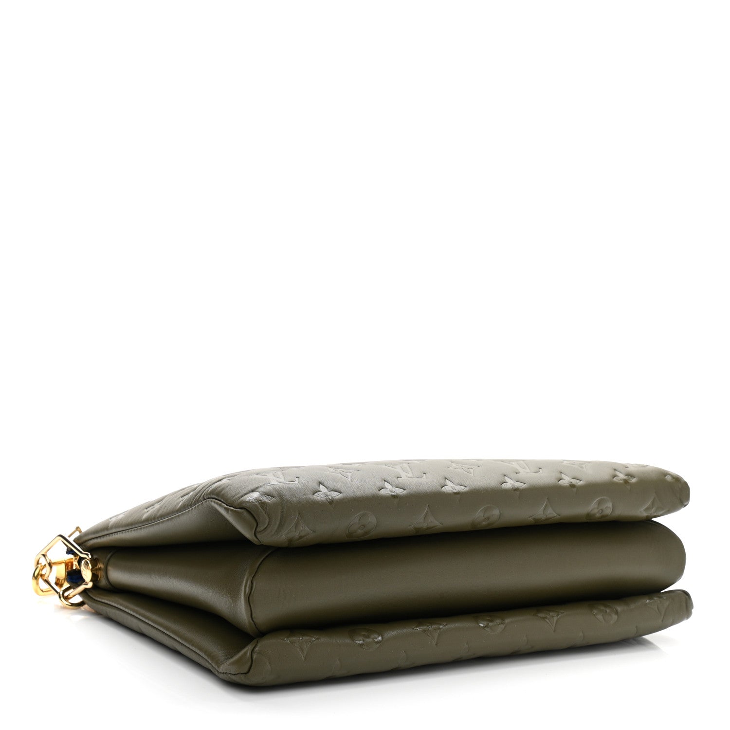 Louis Vuitton Lambskin Embossed Monogram Coussin MM Khaki 3 of 10