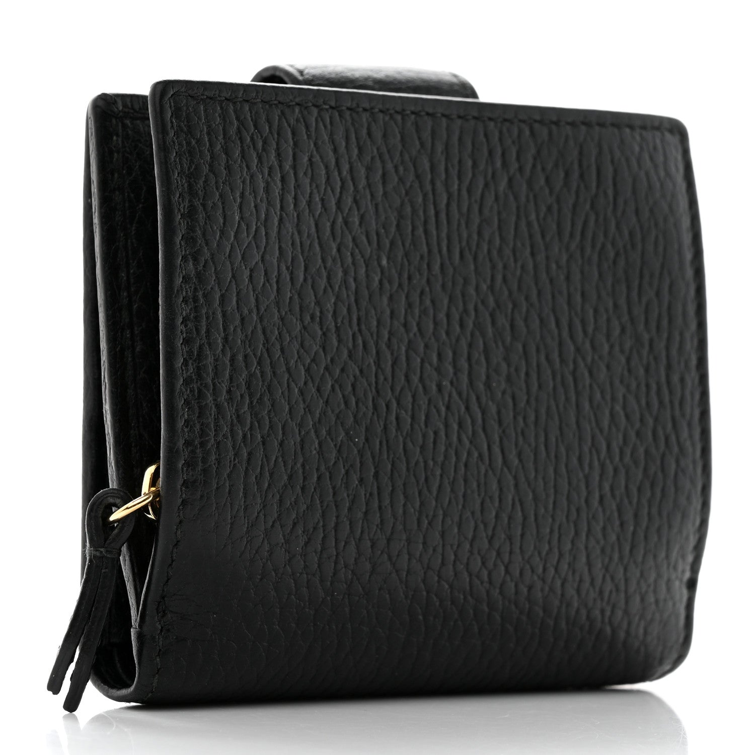 Gucci Dollar Calfskin GG Marmont French Wallet Black 3 of 7