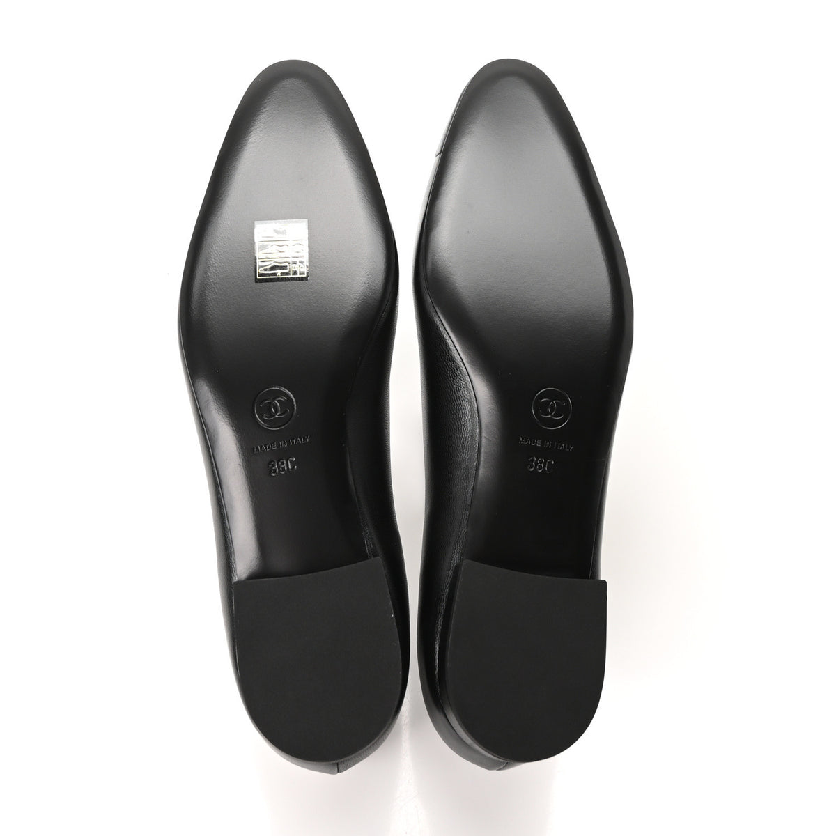 Chanel Goatskin CC Ballet Flats 38 Black 6 of 10