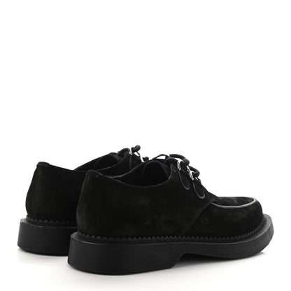 Saint Laurent Suede Cashmere Teddy 10 Lace Up Loafer 39 Black 4 of 8