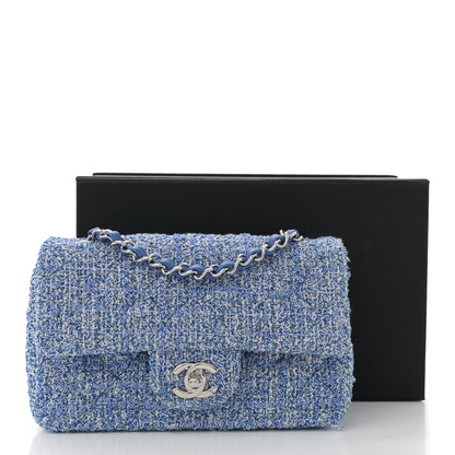 Chanel Tweed Quilted Mini Rectangular Flap Blue White 13 of 13