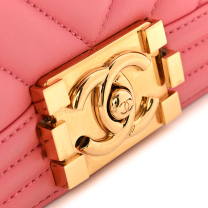 Chanel Lambskin Chevron Quilted Medium Boy Flap Pink 13 of 13