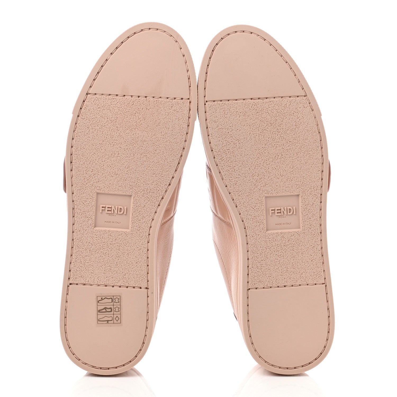 Fendi Vitello FF Embossed Womens Slip On Sneakers 39 Pink Burb 7 of 8