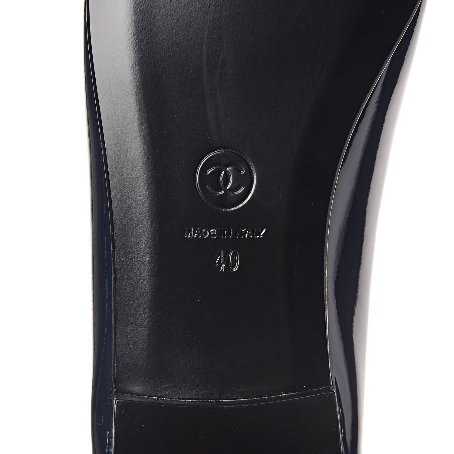 Chanel Patent Classic CC Ballet Flats 40 Navy 6 of 9