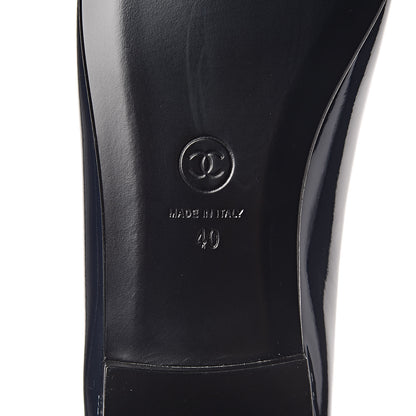 Chanel Patent Classic CC Ballet Flats 40 Navy 6 of 9