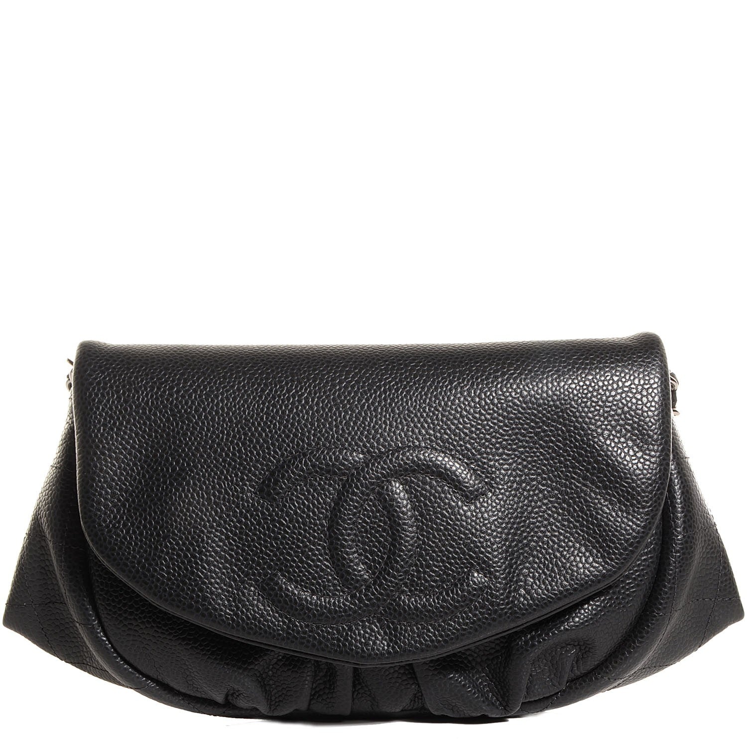 Chanel Caviar Half Moon Wallet On Chain WOC Black 1 of 7