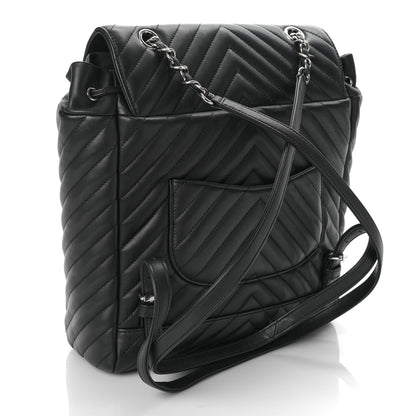 Chanel Calfskin Chevron Quilted Large Urban Spirit Backpack Black 3 of 9