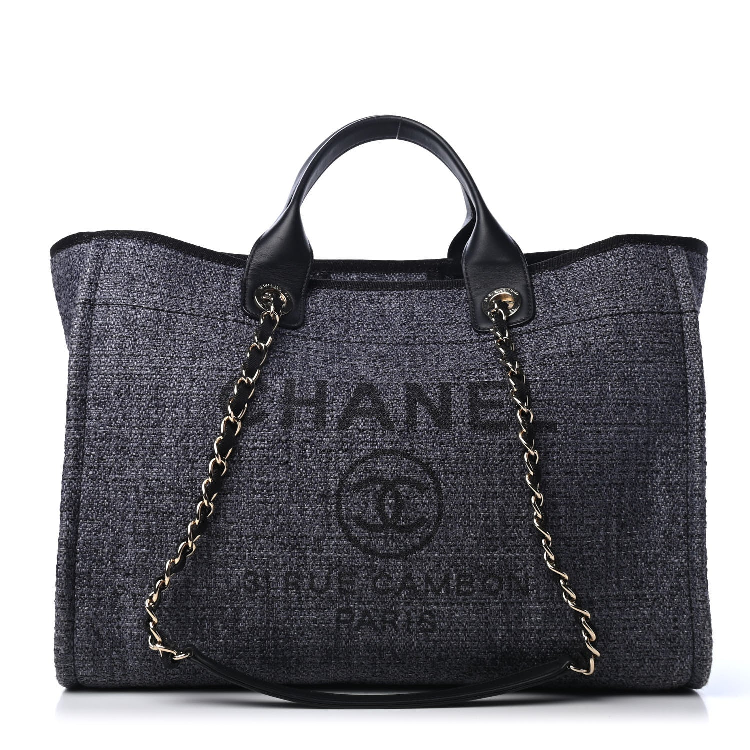 Chanel Lurex Boucle Medium Deauville Tote Black 1 of 4