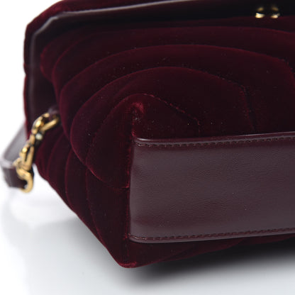 Saint Laurent Velvet Y Quilted Monogram Toy Loulou Crossbody Bag French Burgundy 9 of 11