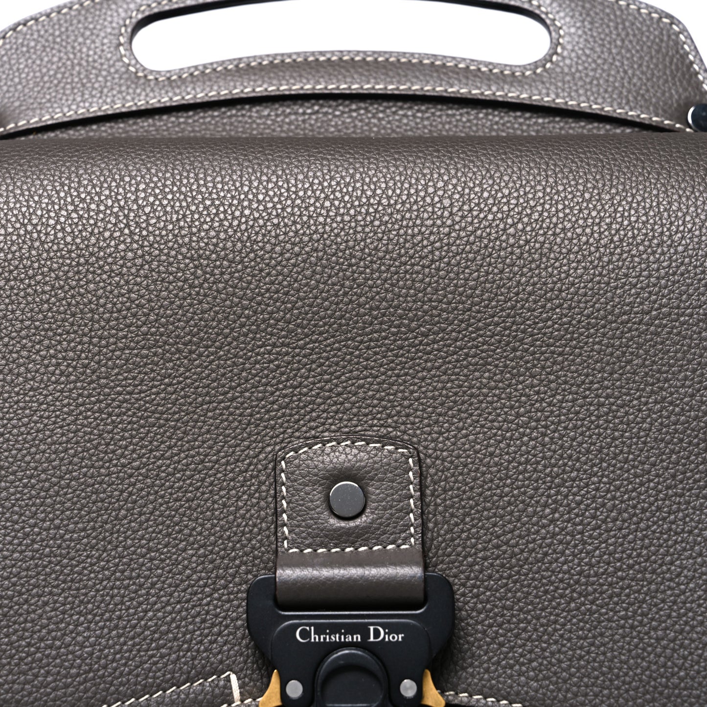 Grained Calfskin Maxi Gallop Sling Bag Grey