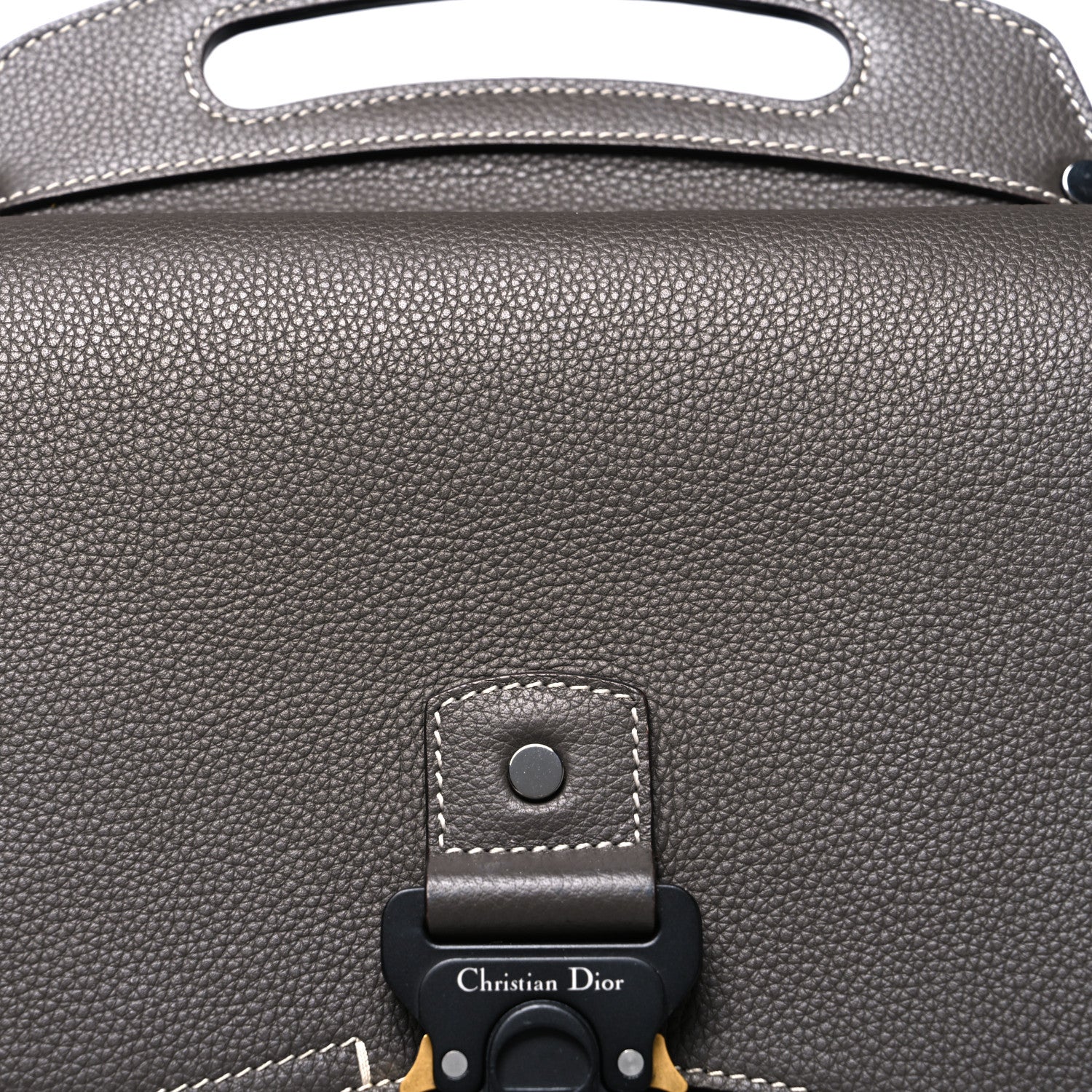 Christian Dior Grained Calfskin Maxi Gallop Sling Bag Grey 8 of 10