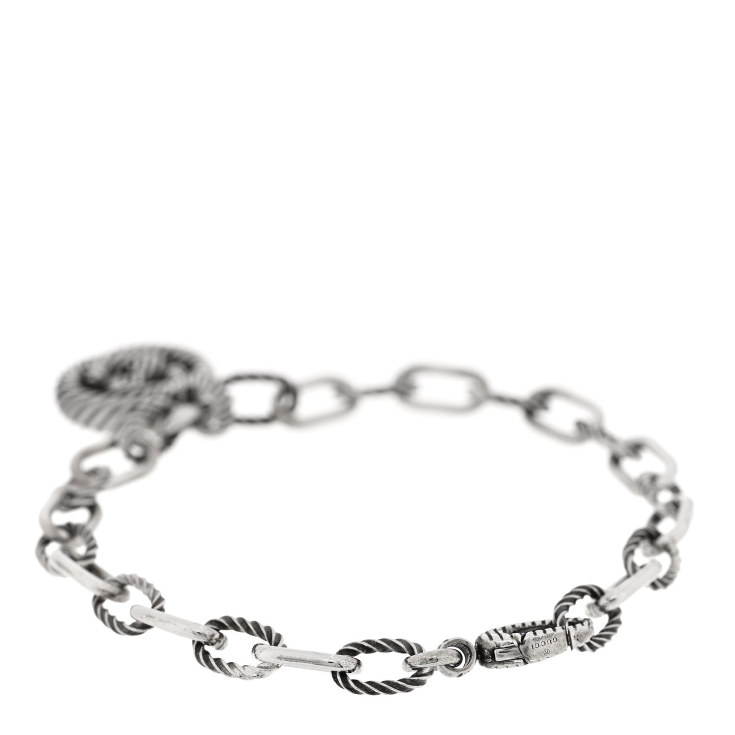 Sterling Silver Interlocking G Charm Bracelet