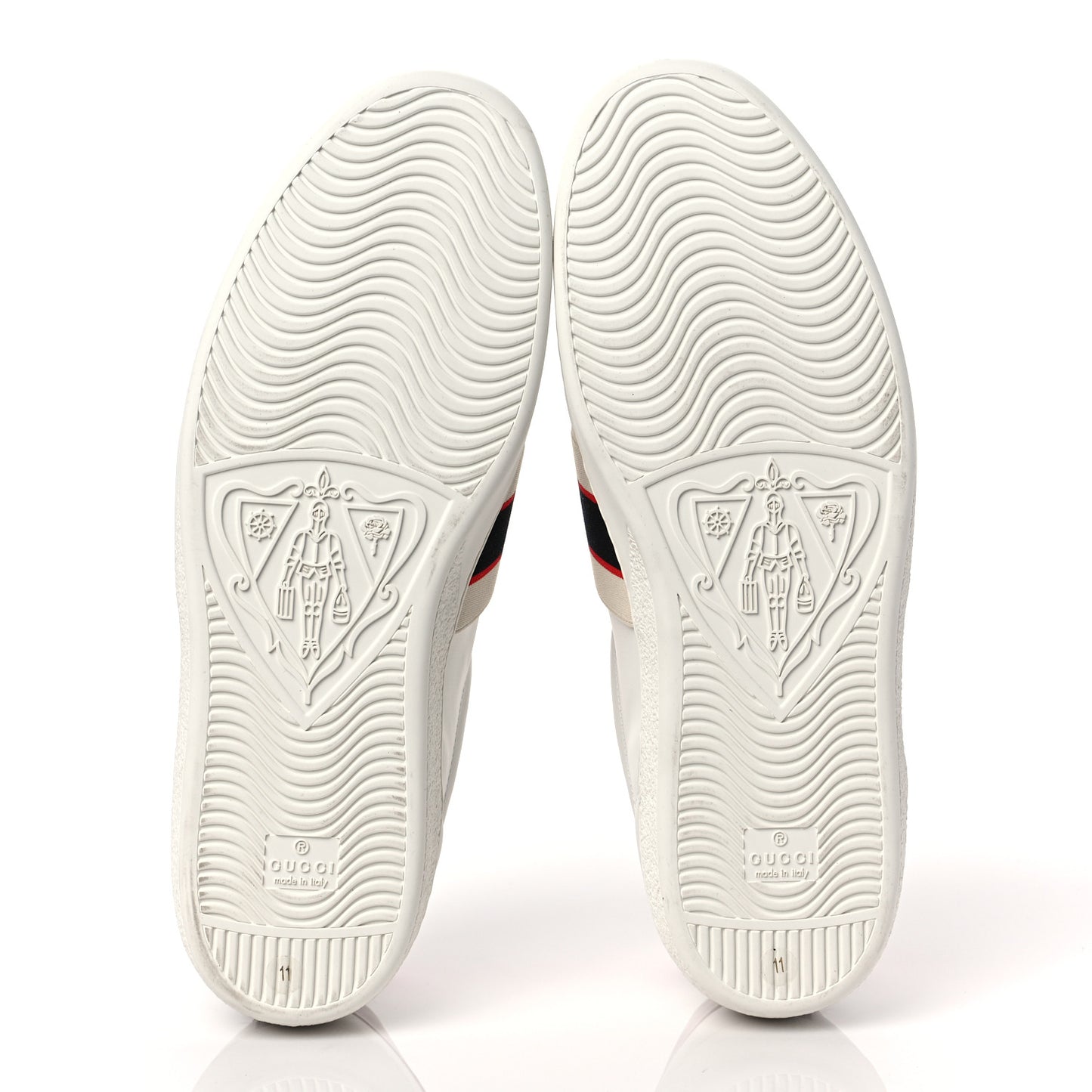 Calfskin Stripe Mens New Ace Sneaker 11 White Ecru Red Flame
