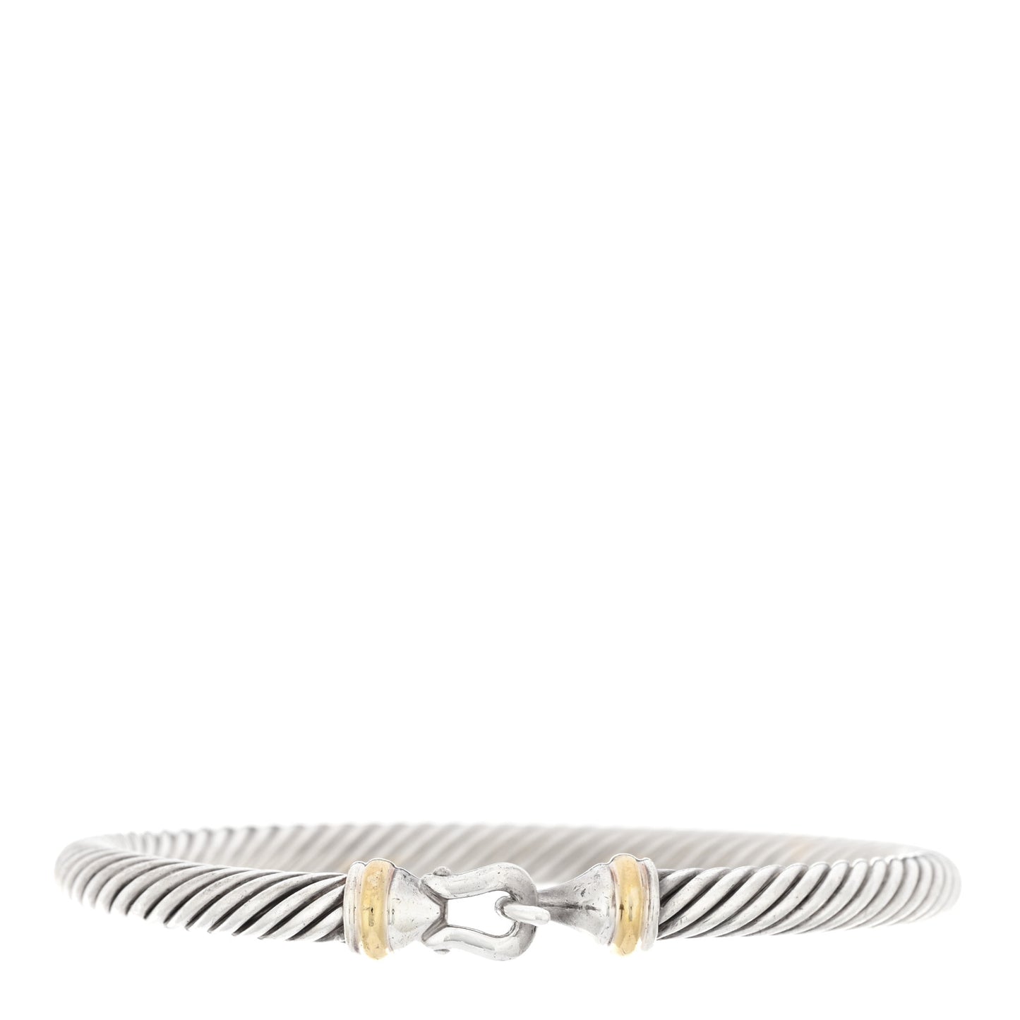 DAVID YURMAN Sterling Silver 18K Yellow Gold 5mm Cable Classic Buckle Bracelet