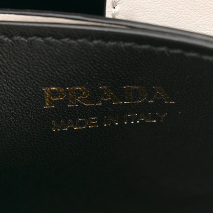 Prada Saffiano Cuir Medium Panier Bucket Bag  Bianco Black 6 of 10