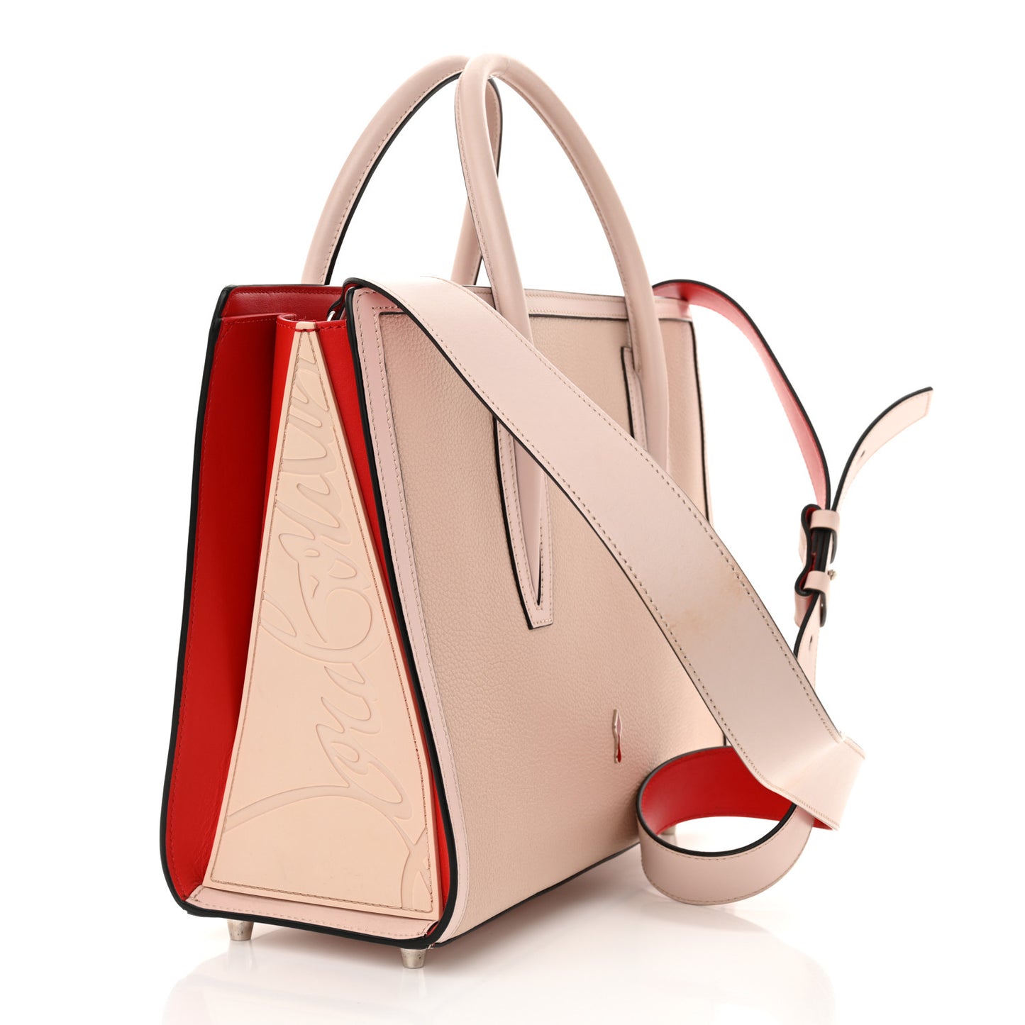 Calfskin Spikes Loubinthesky Medium Paloma Beige