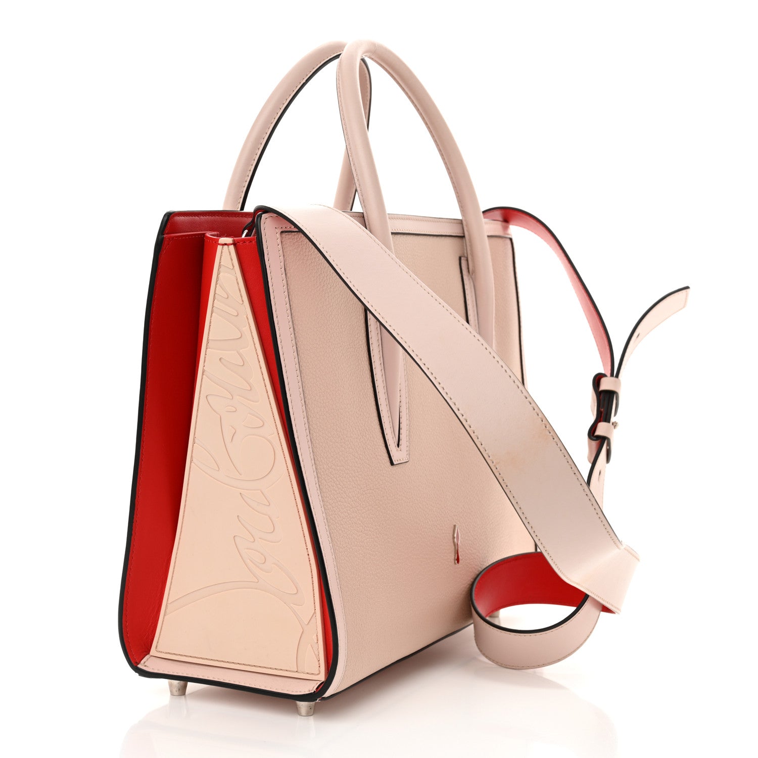 Christian Louboutin Calfskin Spikes Loubinthesky Medium Paloma Beige 3 of 16