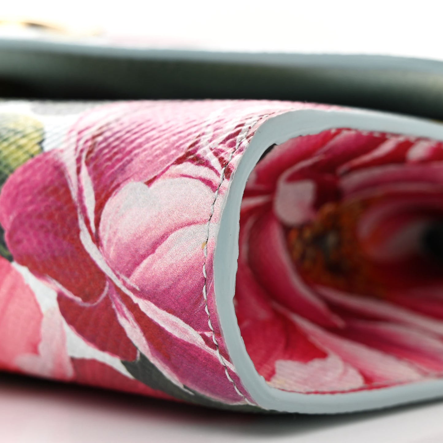 Dauphine Floral Print Wallet On Chain Blue Multicolor