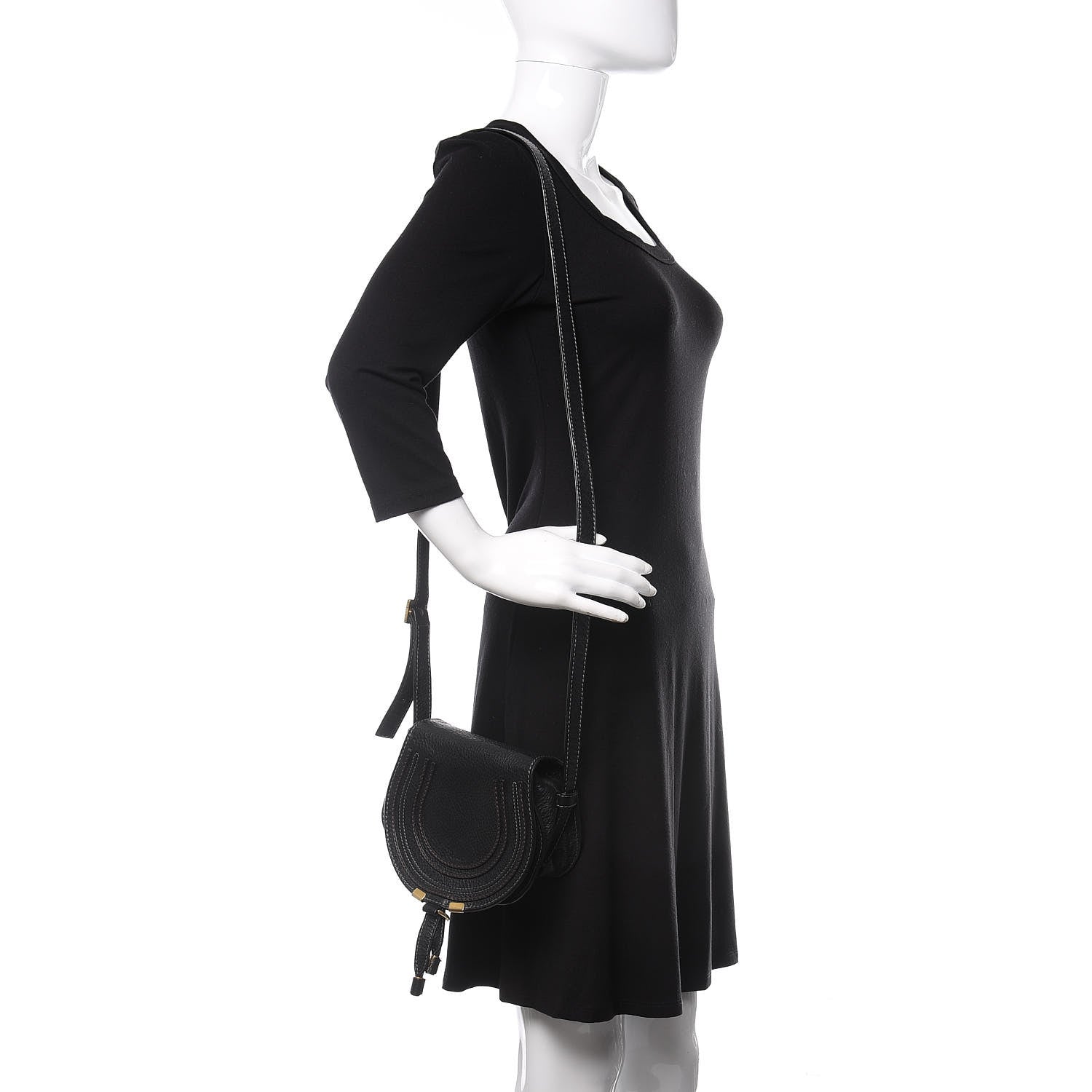 Chloe Calfskin Mini Marcie Round Crossbody Bag Black 2 of 11