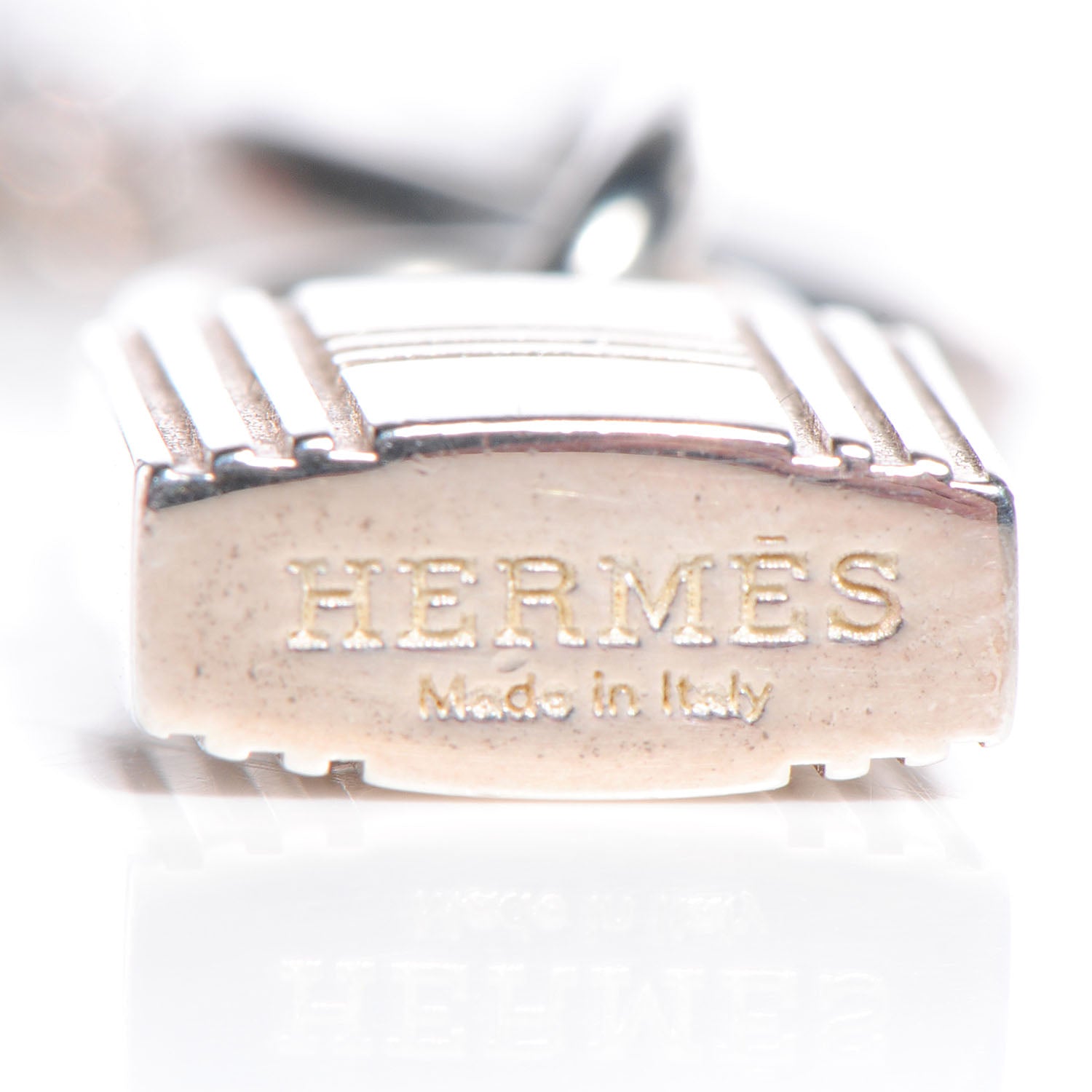 Hermes Sterling Silver Amulette Cadenas Kelly Pendant Necklace 6 of 7
