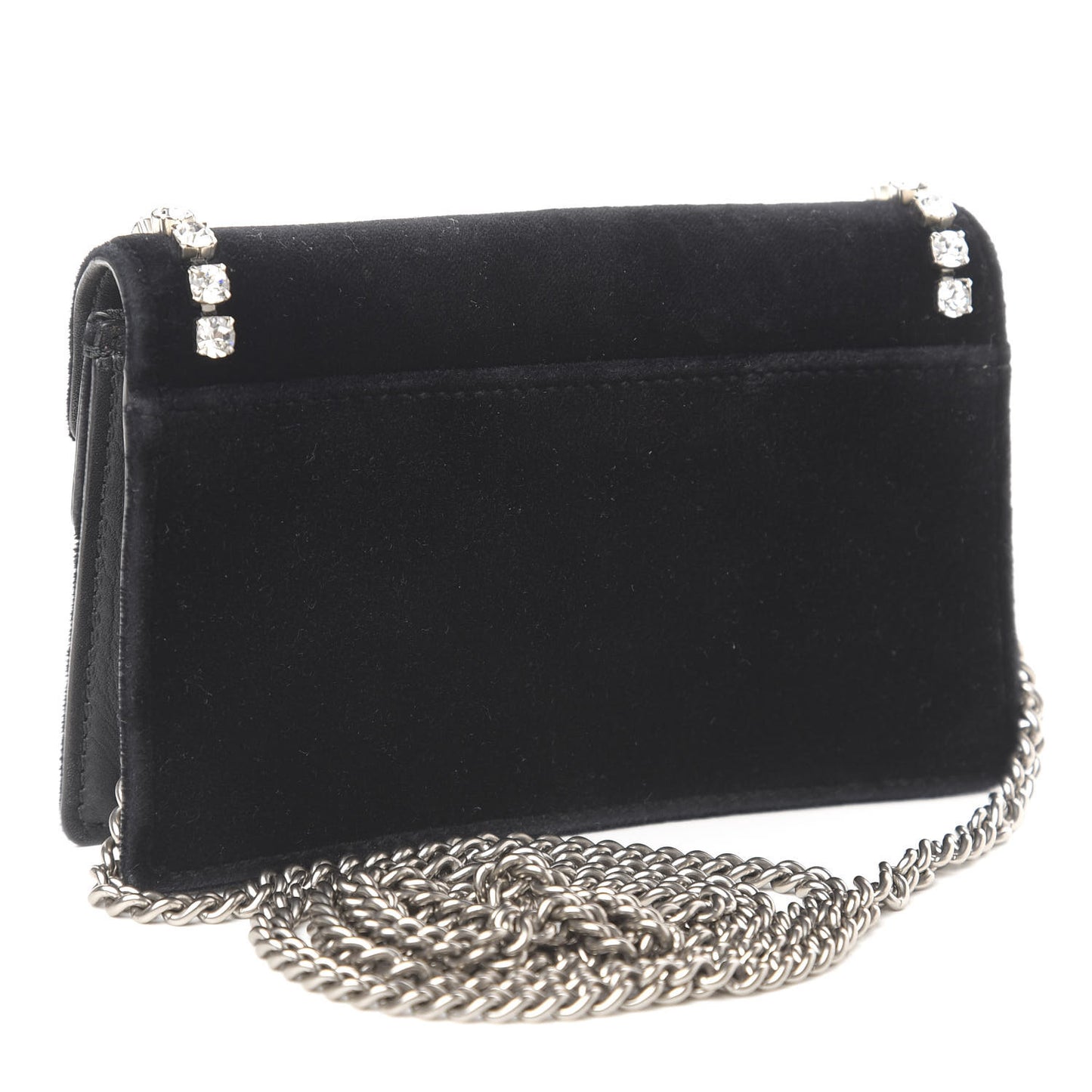 Velvet Crystal Super Mini Dionysus Shoulder Bag Black