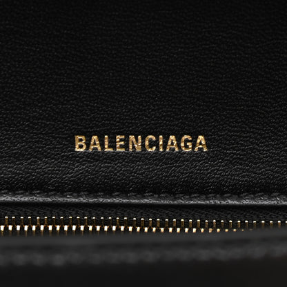 Balenciaga Shiny Box Calfskin Medium Hourglass Top Handle Bag Black 6 of 10