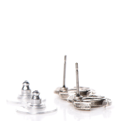 Chanel Crystal CC Earrings Silver 4 of 5