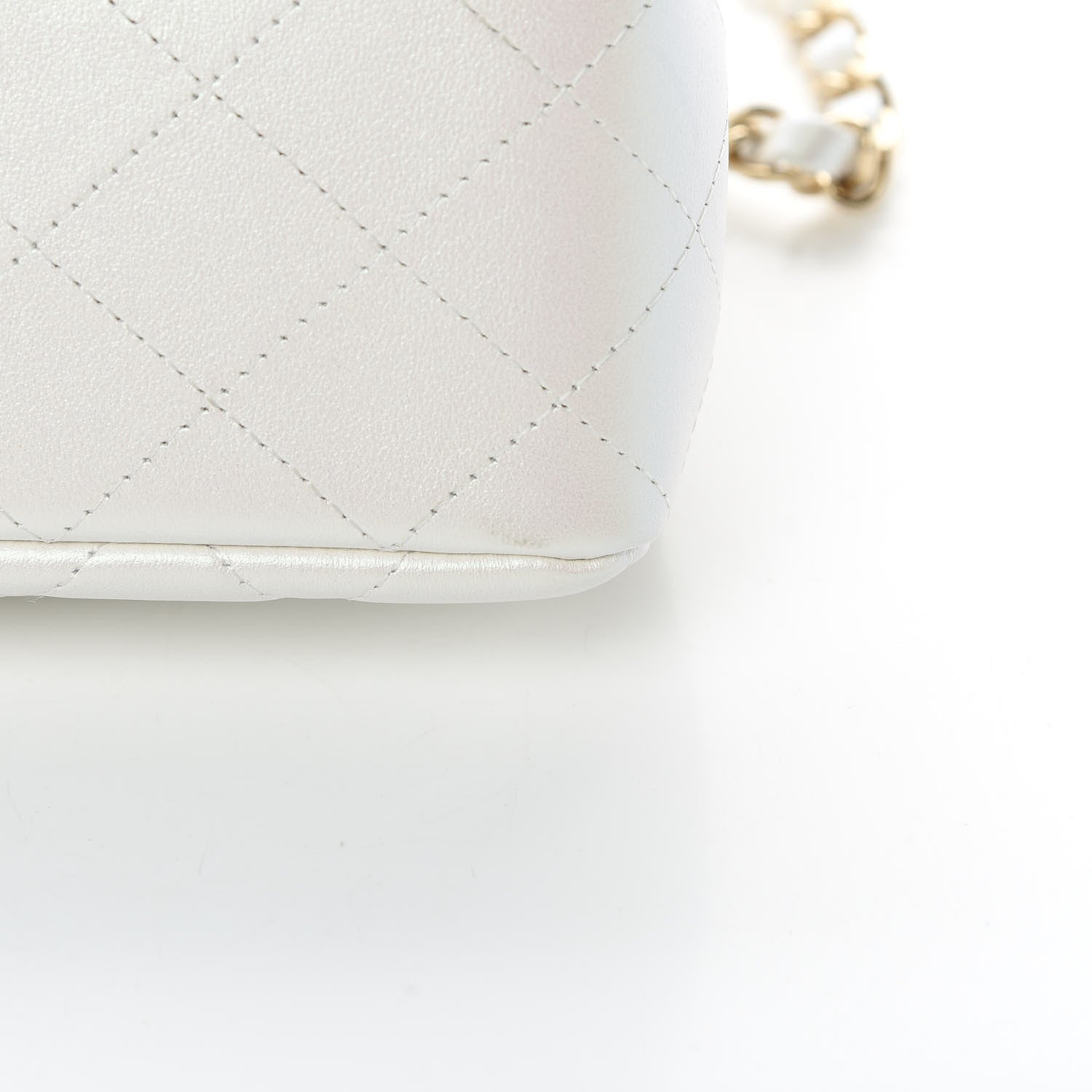 Chanel Iridescent Calfskin Quilted Mini Rectangular Flap White 11 of 11