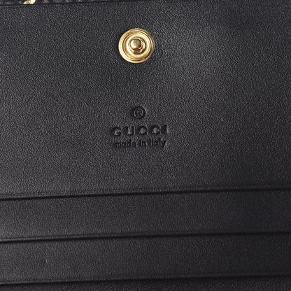 Gucci Calfskin Diagonal GG Card Case Black Gold 5 of 7